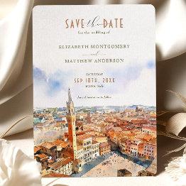 Small Beautiful Siena, Italy Save-the-date Invitation Front View