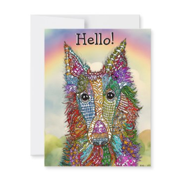 beautiful silken windhound dog greeting invitations