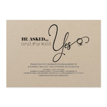 beautiful typography cute modern engagement party invitation