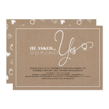 beautiful typography cute modern engagement party invitation
