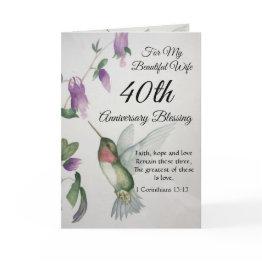Small Beautiful Wife 40th Anniversary Blessing Invitations Front View