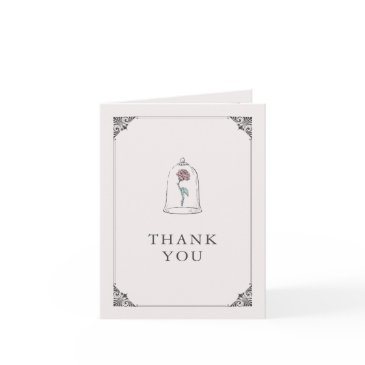 beauty and the beast | enchanted rose sweet 16 thank you invitations