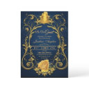 beauty and the beast gold rose sweet 16 invitation