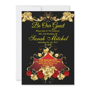 beauty and the beast invitations