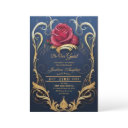 beauty and the beast red rose sweet 16 invitations