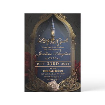 beauty and the beast sweet 16 invitations