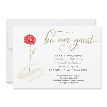 beauty and the beast unique sweet sixteen invitation