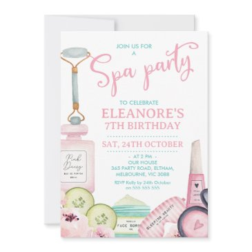 beauty products spa party birthday invitation