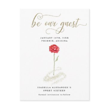 beauty & the beast event save the date announcement postinvitations