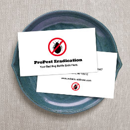 Small Bed Bug Exterminator Business Invitations Front View