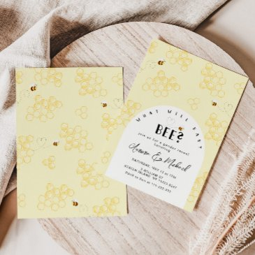 bee gender reveal invitation. what will baby bee invitation
