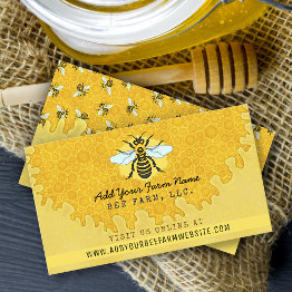 Small Beekeeper Apiarist Bee Farm Honeybees Honeycomb Business Invitations Front View