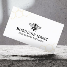 Small Beekeeper Honey Bee Apiary Honeycomb Professional Business Invitations Front View