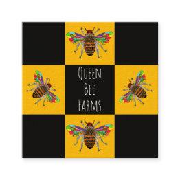 Small Beekeeper, Honey Bee Seller, Bee Apiarist Farmer Square Business Invitations Front View