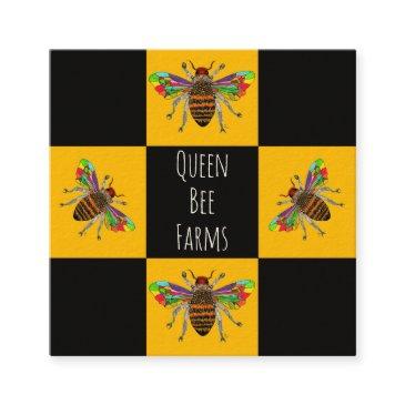 beekeeper, honey bee seller, bee apiarist farmer square business invitations