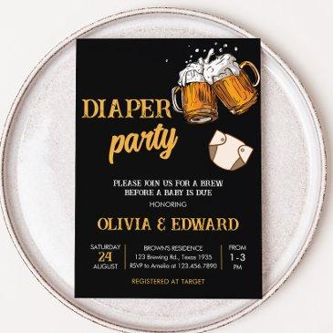 beer and diapers baby shower invitation