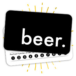 Small Beer. Loyalty Punch Invitations Front View