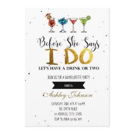 Small Before She Says I Do Bachelorette Party Invitation Front View