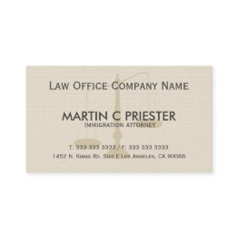Small Beige And Gray Stripes Texture Attorney At Law Business Invitations Front View