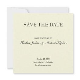 Small Beige Save Date Wedding Professional Minimalist Save The Date Front View