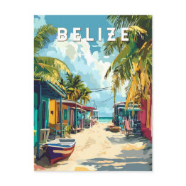 Small Belize Illustration Travel Art Vintage Postinvitations Front View
