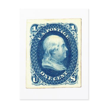 benjamin franklin one cent us postage stamp postinvitations