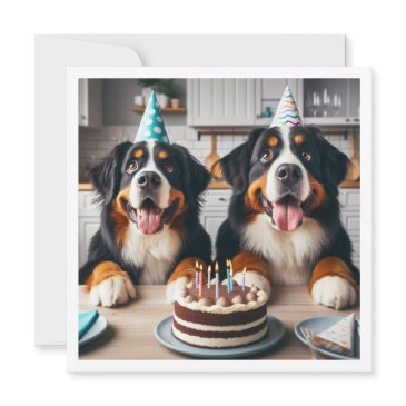 bernese mountain dog invitation, dog birthday invitation