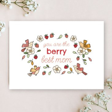 berry best mom strawberry mother's day holiday invitations