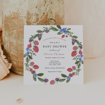 berry sweet baby shower invitation