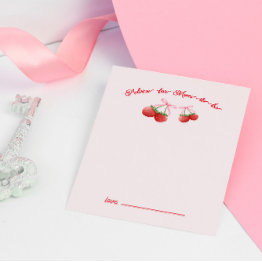 Small Berry Sweet Coquette Baby Shower Advice Card Front View