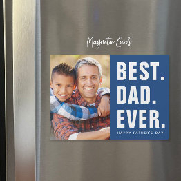 Small Best. Dad. Ever. Father's Day Magnetic Photo Invitations Front View