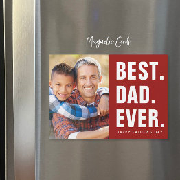 Small Best. Dad. Ever. Father's Day Magnetic Photo Invitations Front View