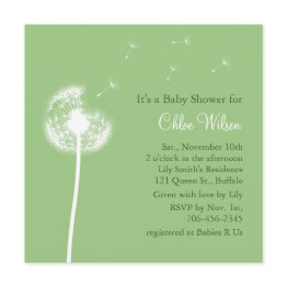 Small Best Wishes! Baby Shower Invitation (green) Front View
