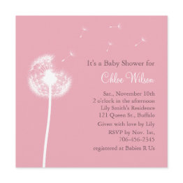 Small Best Wishes! Baby Shower Invitation (pink) Front View