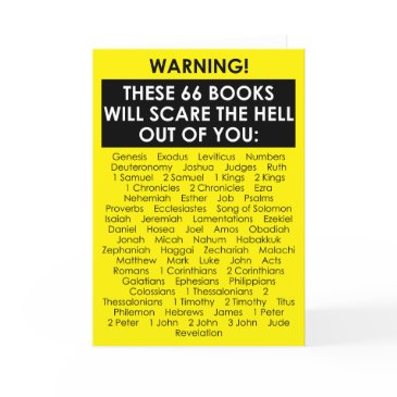 bible book list scare hell out funny christian thank you invitations