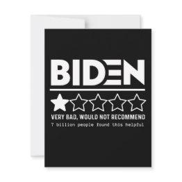 Small Biden Very Bad Would Not Recommend T-shirt Save The Date Front View