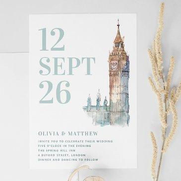 big ben / london destination wedding + qr photo invitation