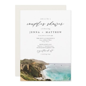 big sur coastline california couples shower invitation