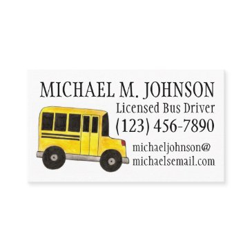 big yellow school bus driver teacher education business invitations
