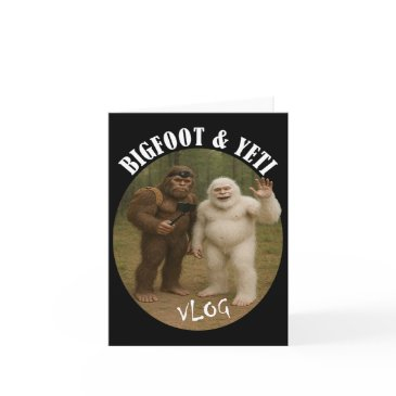 bigfoot and friend vlog funny camping hiking selfi invitations