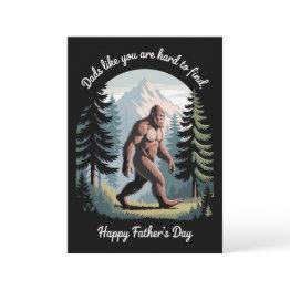 Small Bigfoot Father's Day Sasquatch Funny Dad Invitation Front View
