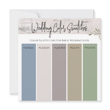 birch wedding color pallette invitation