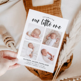 Small Birth Announcement Photo Invitations | Our Little One Front View