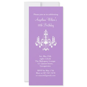 birthday chandelier (purple) invitation
