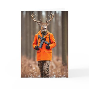 birthday deer hunter with rifle invitations