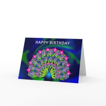birthday for her beautiful colorful peacock invitations