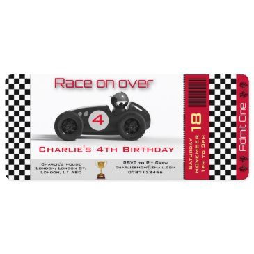 birthday invitation racing car theme personalized
