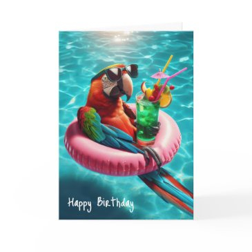 birthday parrot with drink invitations