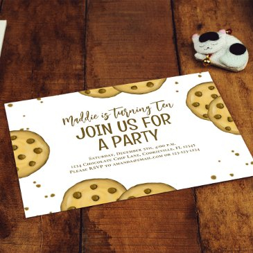 birthday party cute cookie invitation