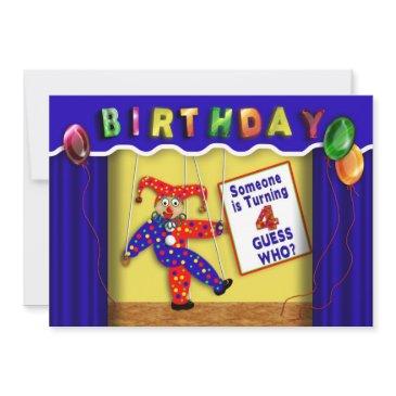 birthday party invitation -age 4 - puppet stage